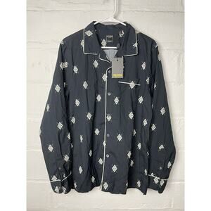 TODD SNYDER NYC SIZE M Pajamas COTTON LOUNGE SHIRT $228 Diamond Print